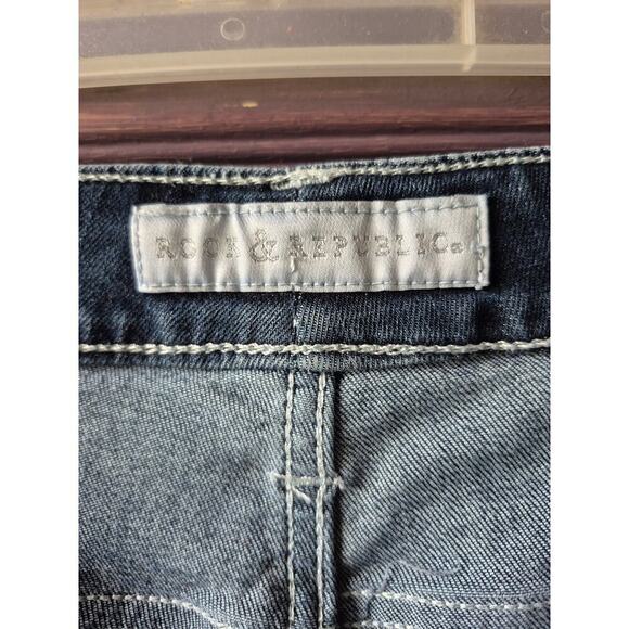 Rock & Republic plus size jeans with stretch womens size 16 dark blue - Picture 5 of 6